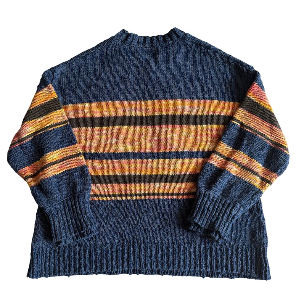 BDG Urban Outfitters Mallard Duck Sweater Women’s Medium Blue Striped Cotton - Picture 3 of 10